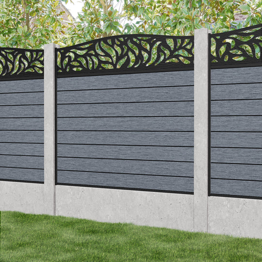Fusion Plume Curved Top Fence Panel - Anthracite - for existing concrete posts