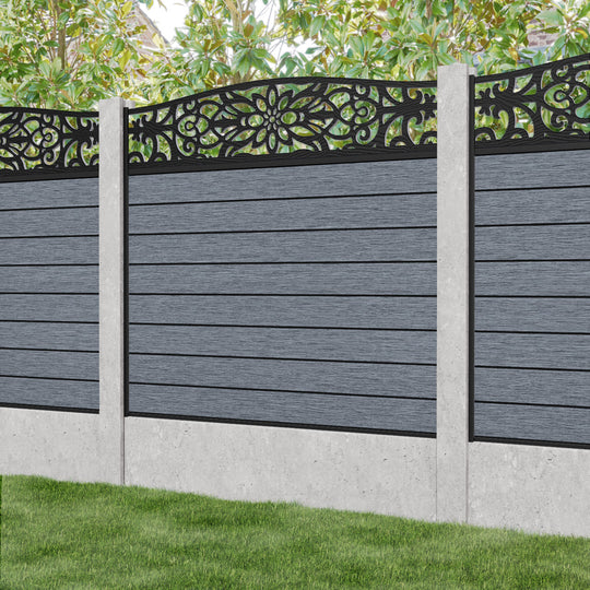 Fusion Windsor Curved Top Fence Panel - Anthracite - for existing concrete posts