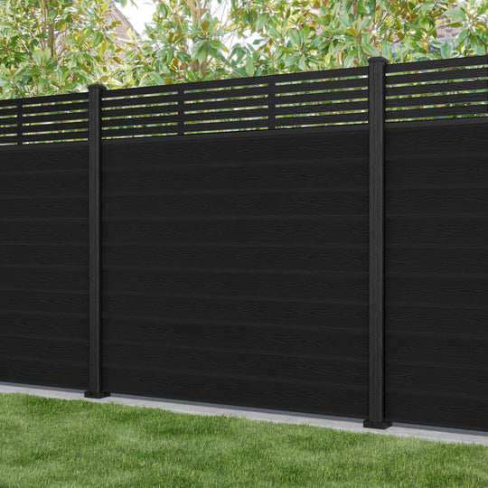 Classic Aspen Fence Panel - Black - with our composite posts