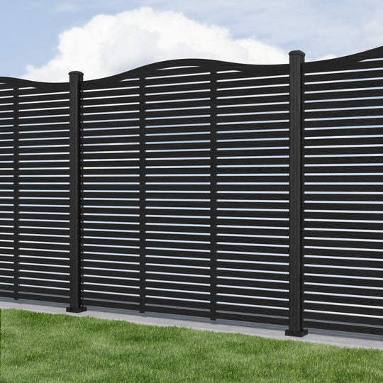 Aspen Curved Top Composite Fence Panel - with our composite posts