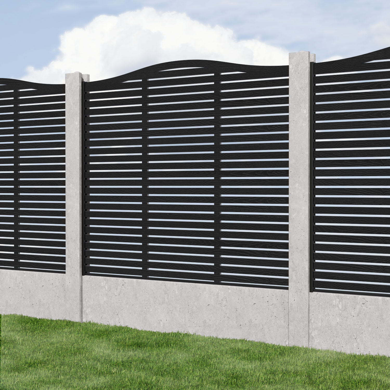 Aspen Curved Top Composite Fence Panel - for existing concrete posts