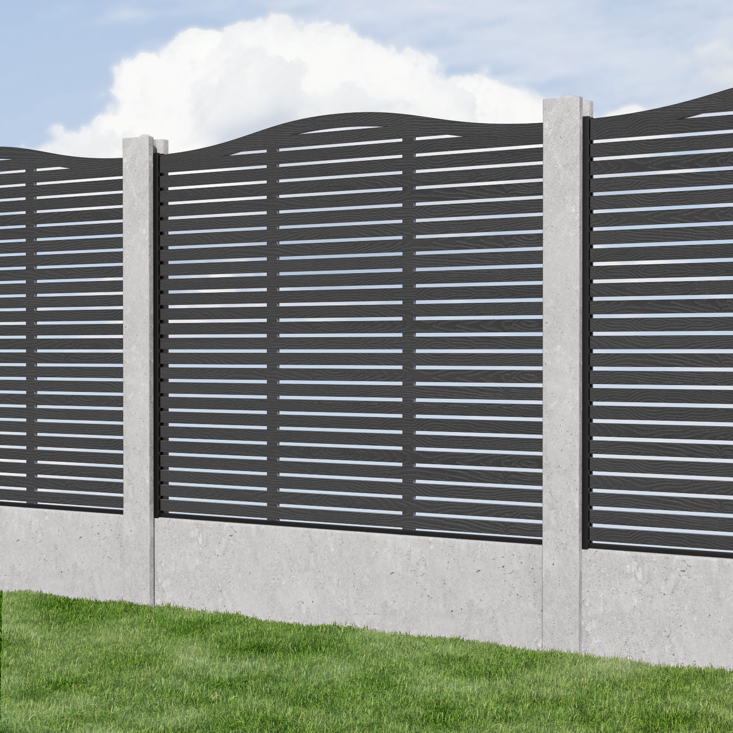 Aspen Curved Top Composite Fence Panel - for existing concrete posts