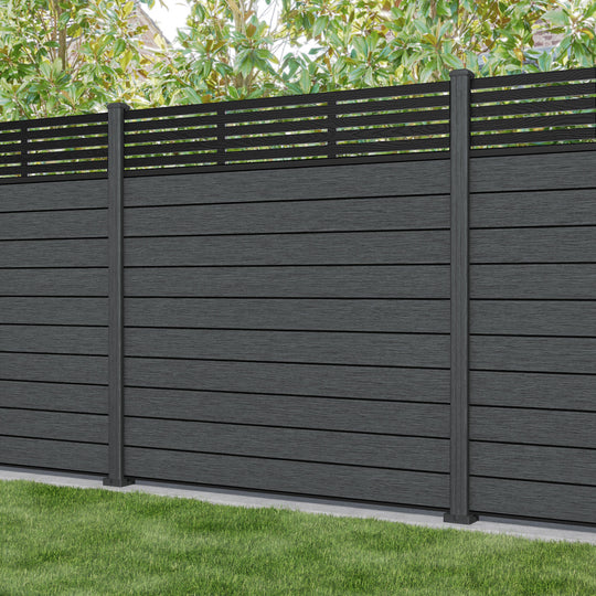 Fusion Aspen Fence Panel - Dark Grey - with our composite posts