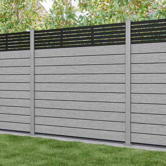 Fusion Aspen Fence Panel - Light Grey - with our composite posts