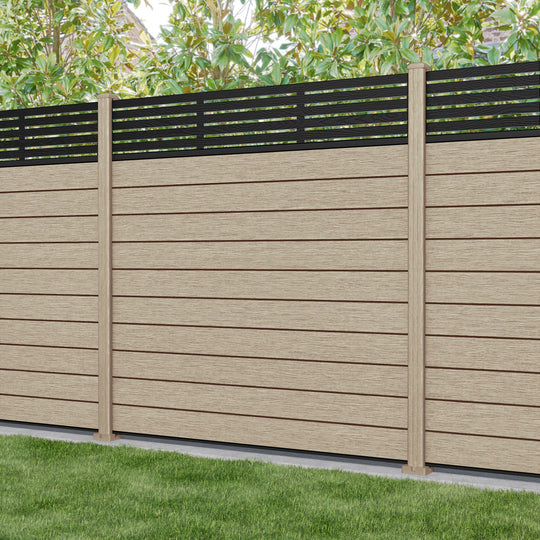 Fusion Aspen Fence Panel - Light Oak - with our composite posts