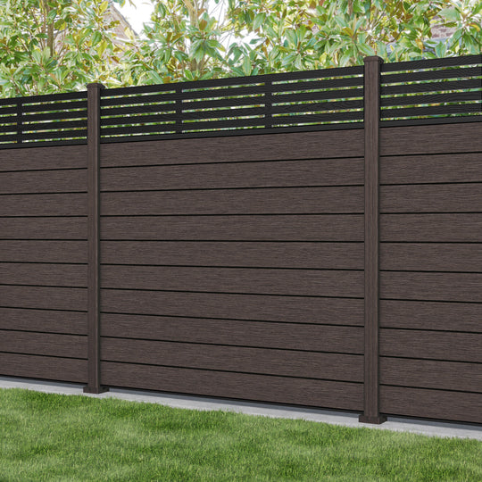 Fusion Aspen Fence Panel - Mid Brown - with our composite posts