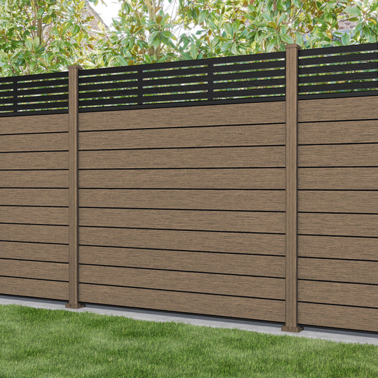 Fusion Aspen Fence Panel - Teak - with our composite posts
