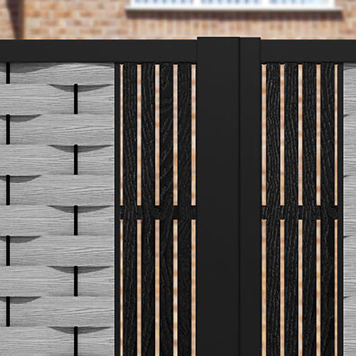 Ripple Aspen Straight Top Driveway Gate - Light Grey - Middle Screen