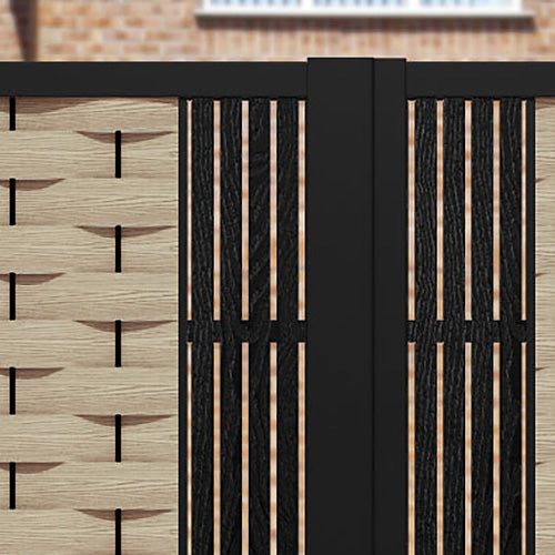 Ripple Aspen Straight Top Driveway Gate - Light Oak - Middle Screen