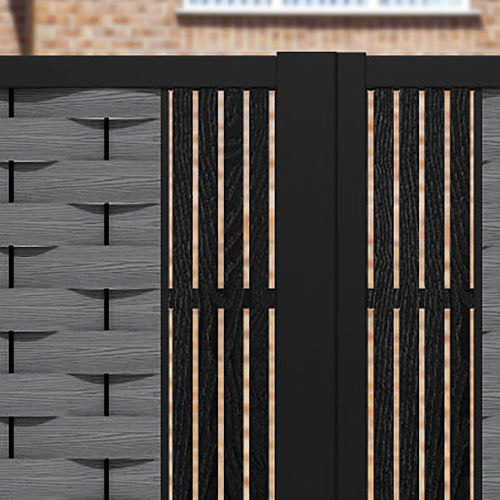 Ripple Aspen Straight Top Driveway Gate - Mid Grey - Middle Screen
