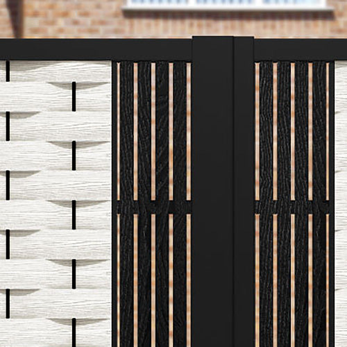 Ripple Aspen Straight Top Driveway Gate - Light Stone - Middle Screen