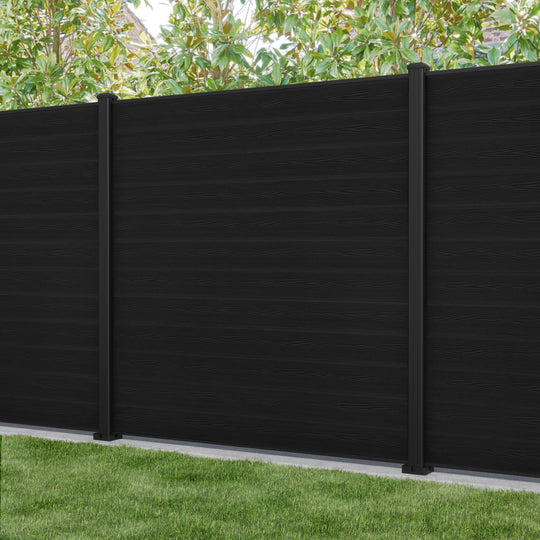 Classic Fence Panel - Black - with our aluminium posts