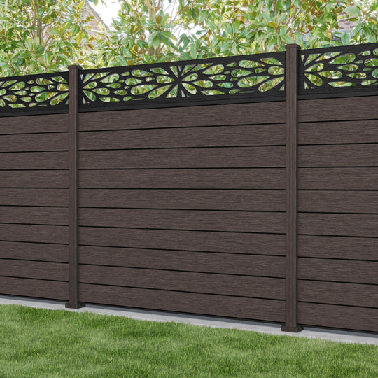 Fusion Blossom Fence Panel - Mid Brown - with our composite posts