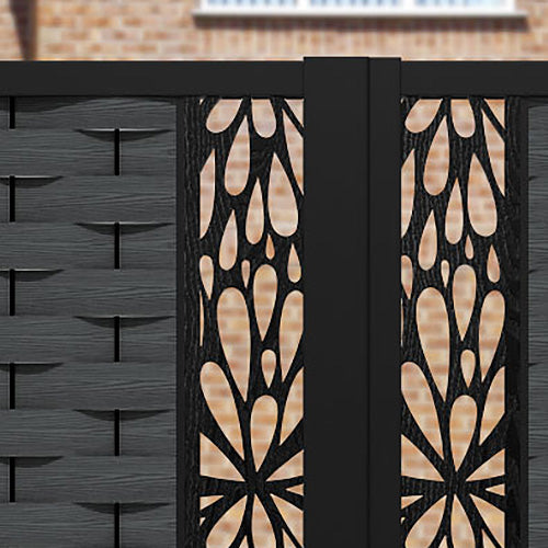 Ripple Blossom Straight Top Driveway Gate - Dark Grey - Middle Screen