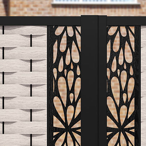 Ripple Blossom Straight Top Driveway Gate - Mid Stone - Middle Screen