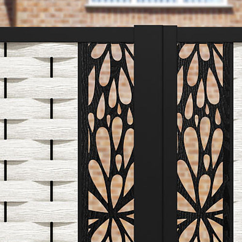 Ripple Blossom Straight Top Driveway Gate - Light Stone - Middle Screen