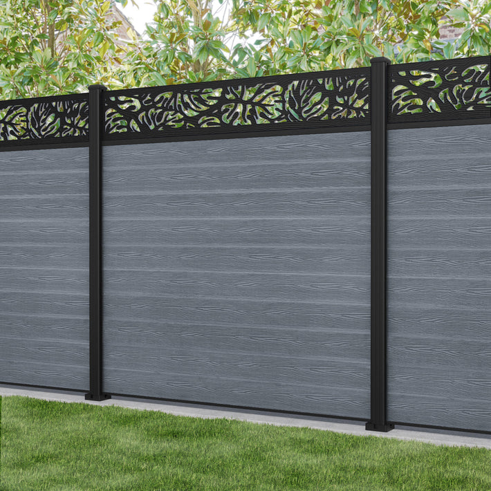 Classic Botanic Fence Panel - Anthracite - with our aluminium posts
