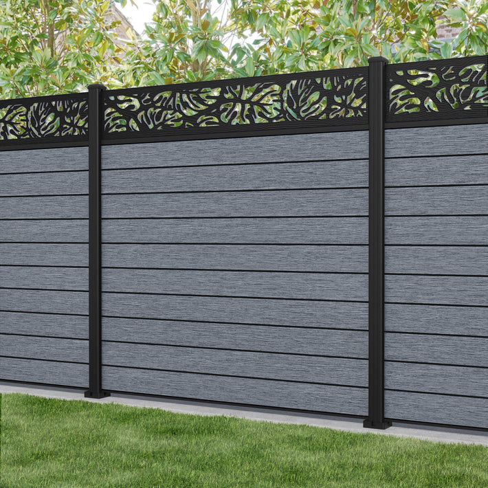 Fusion Botanic Fence Panel - Anthracite - with our aluminium posts