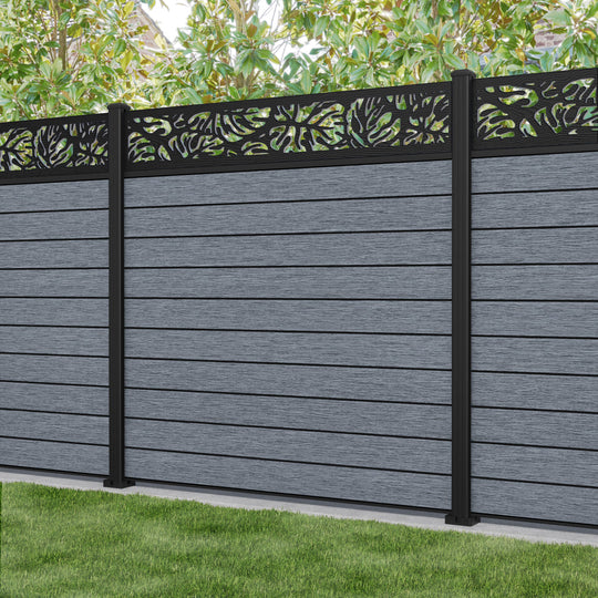Fusion Botanic Fence Panel - Anthracite - with our aluminium posts