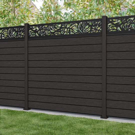 Fusion Botanic Fence Panel - Dark Oak - with our composite posts