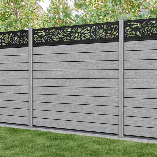 Fusion Botanic Fence Panel - Light Grey - with our composite posts