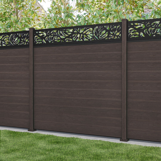 Classic Botanic Fence Panel - Mid Brown - with our composite posts