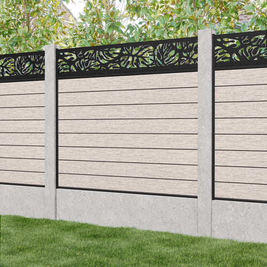 Fusion Botanic Fence Panel - Mid Stone - for existing concrete posts