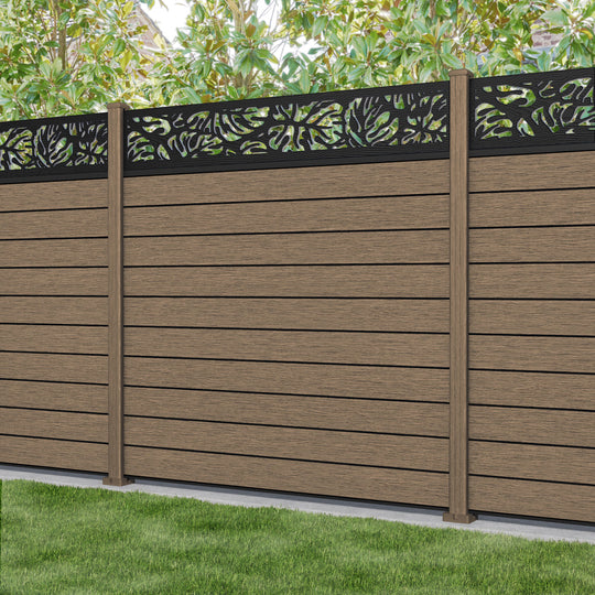 Fusion Botanic Fence Panel - Teak - with our composite posts