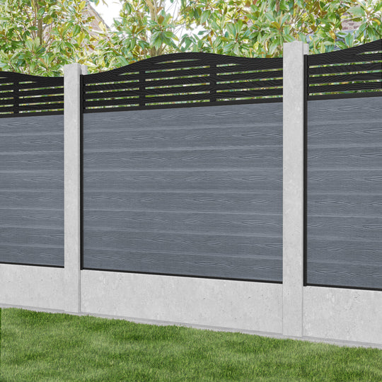Classic Aspen Curved Top Fence Panel - Anthracite - for existing concrete posts