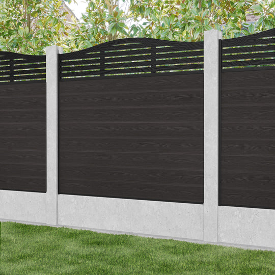 Classic Aspen Curved Top Fence Panel - Dark Oak - for existing concrete posts