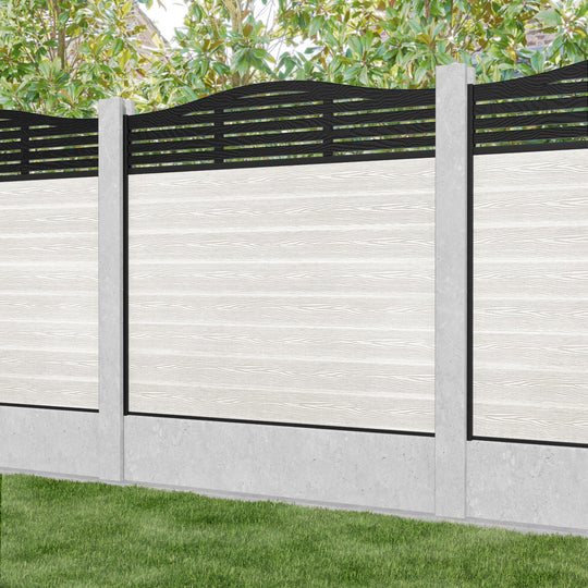 Classic Aspen Curved Top Fence Panel - Light Stone - for existing concrete posts