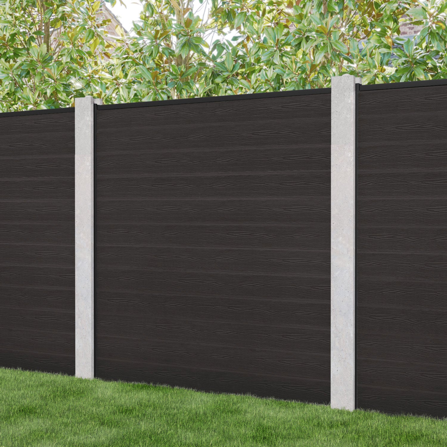 Classic Fence Panel - Dark Oak - for existing concrete posts