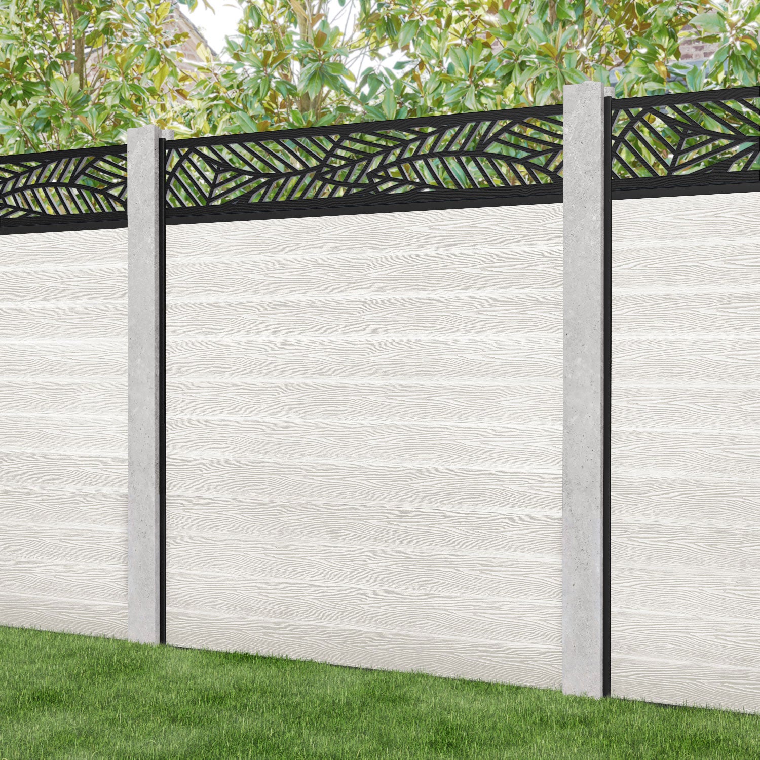 Classic Habitat Fence Panel - Light Stone - for existing concrete posts