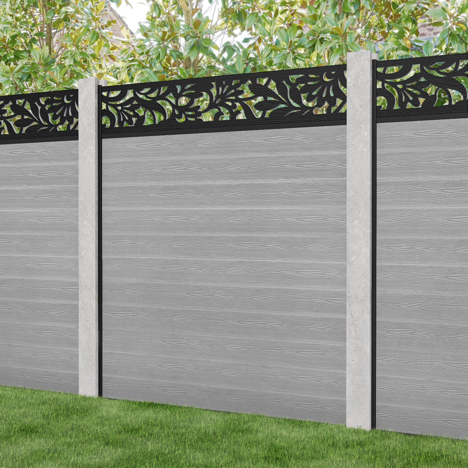 Classic Heritage Fence Panel - Light Grey - for existing concrete posts