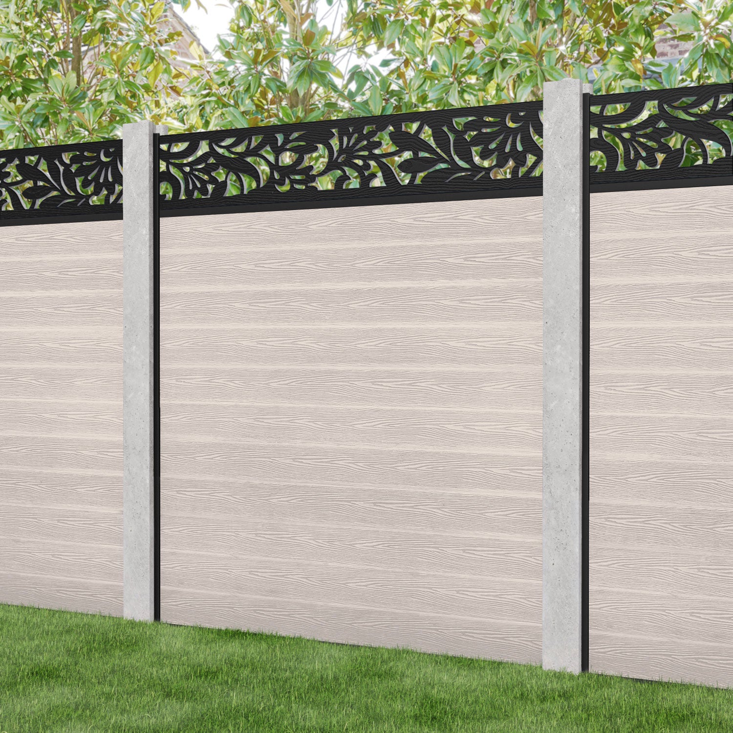 Classic Heritage Fence Panel - Mid Stone - for existing concrete posts