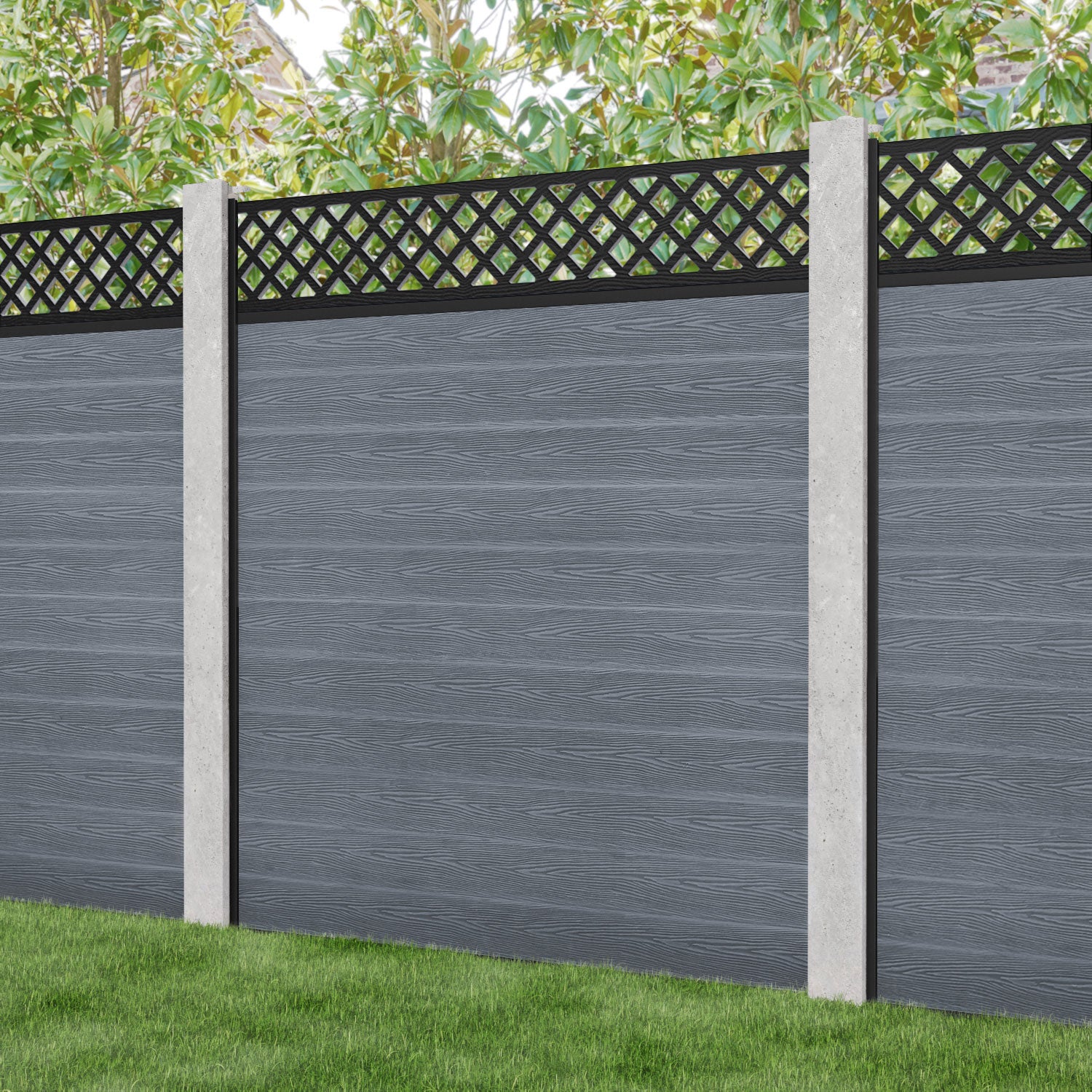 Classic Hive Fence Panel - Anthracite - for existing concrete posts