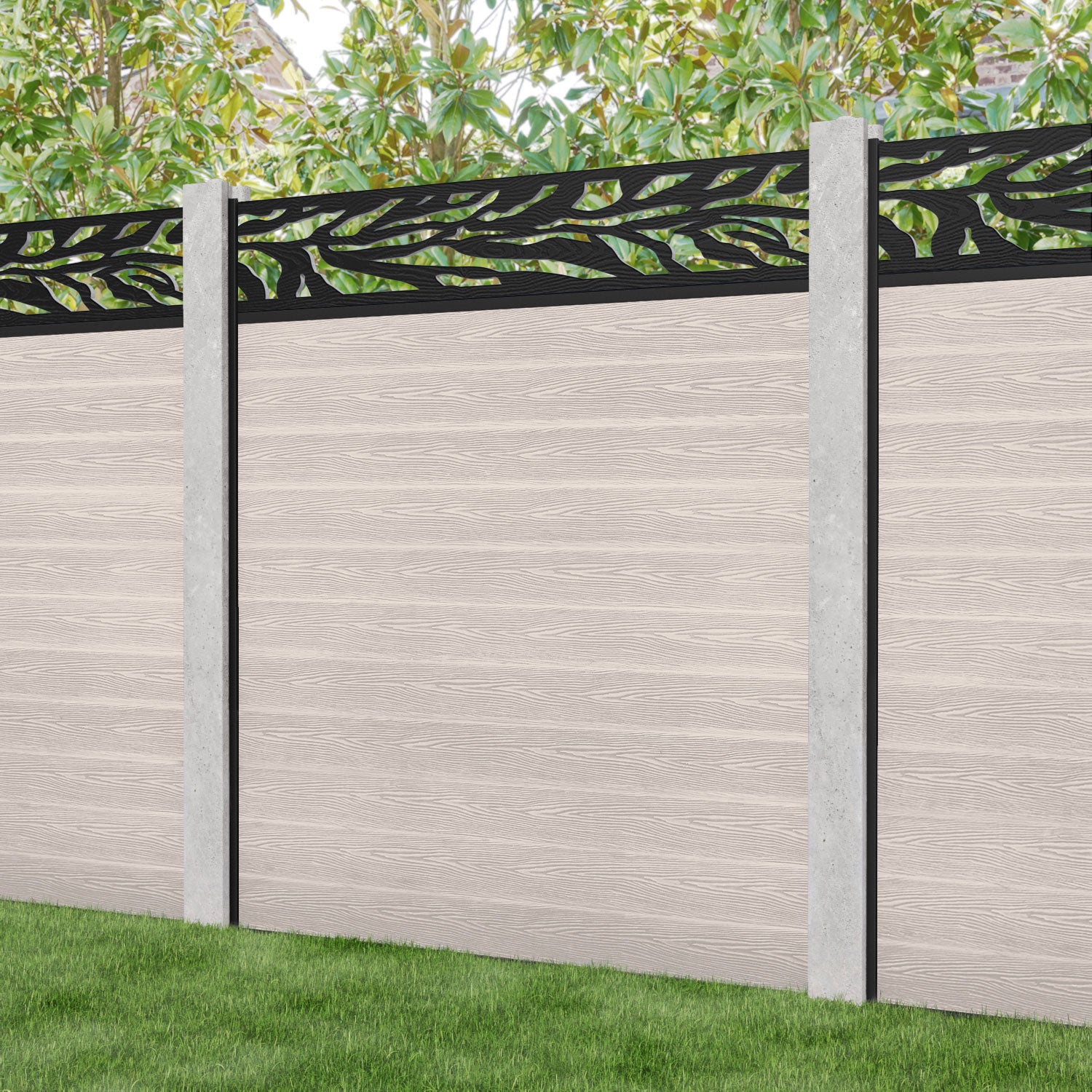 Classic Malawi Fence Panel - Mid Stone - for existing concrete posts