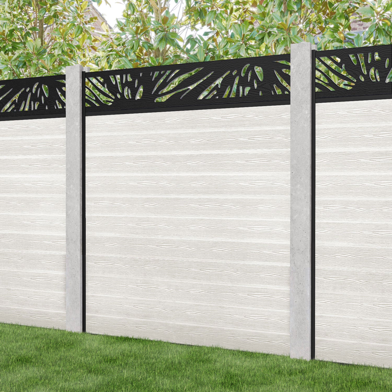 Classic Poppy Fence Panel - Light Stone - for existing concrete posts