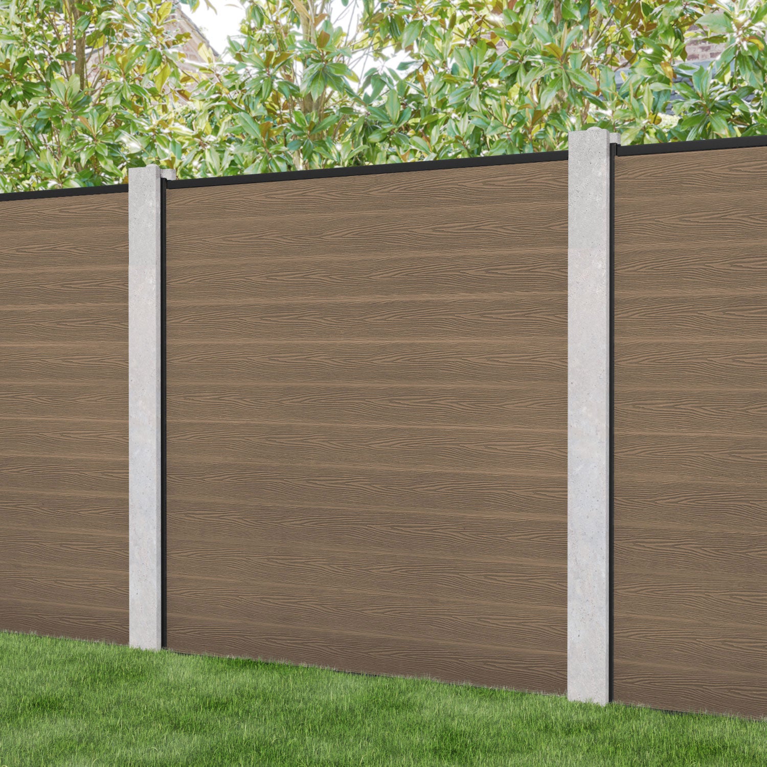 Classic Fence Panel - Teak - for existing concrete posts