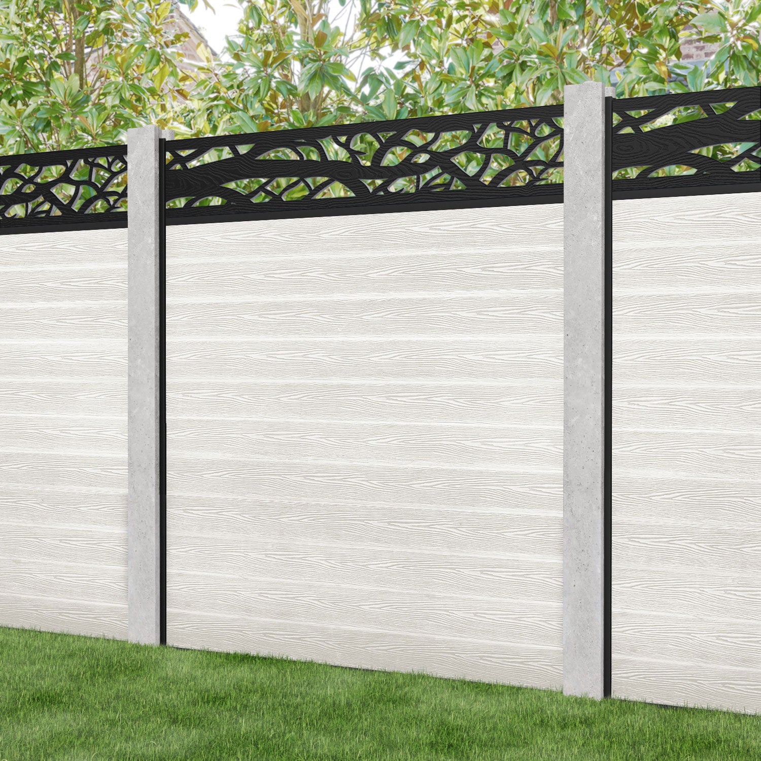 Classic Twilight Fence Panel - Light Stone - for existing concrete posts