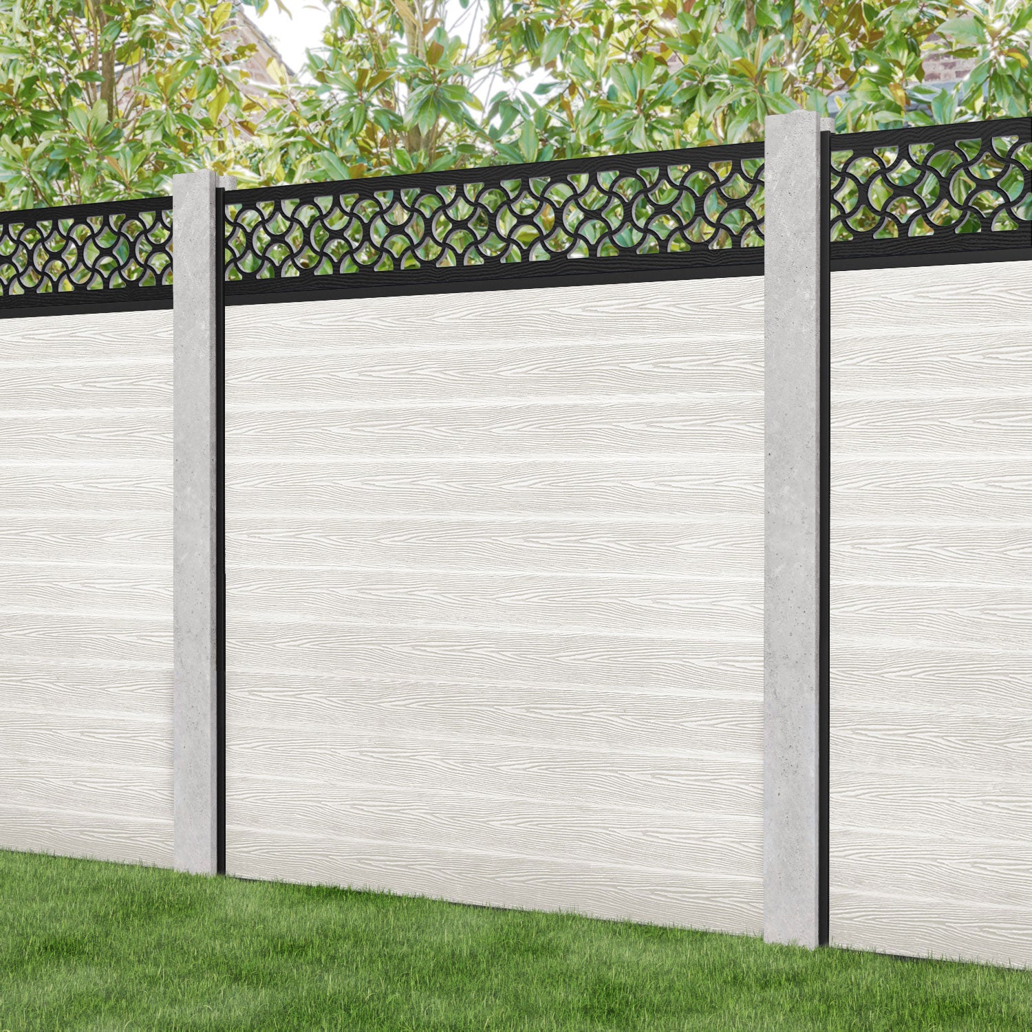 Classic Vida Fence Panel - Light Stone - for existing concrete posts