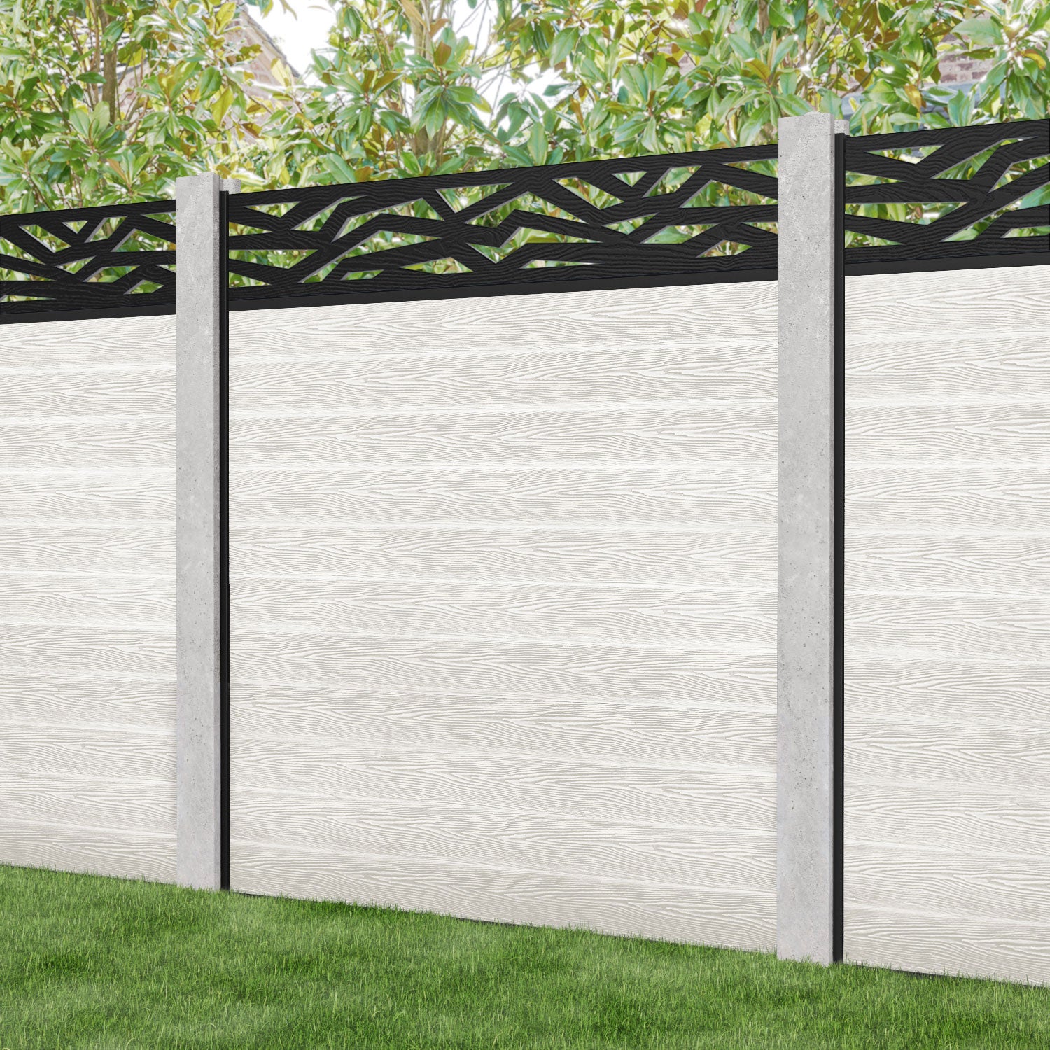 Classic Zenith Fence Panel - Light Stone - for existing concrete posts