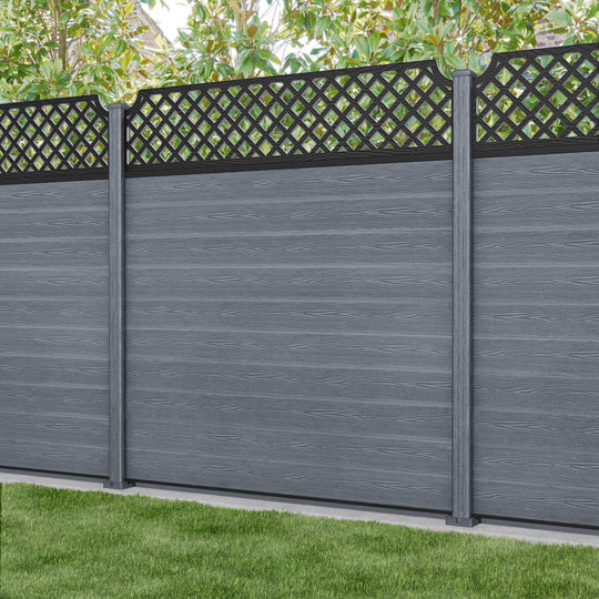 Classic Regal Hive Fence Panel - Anthracite - with our composite posts