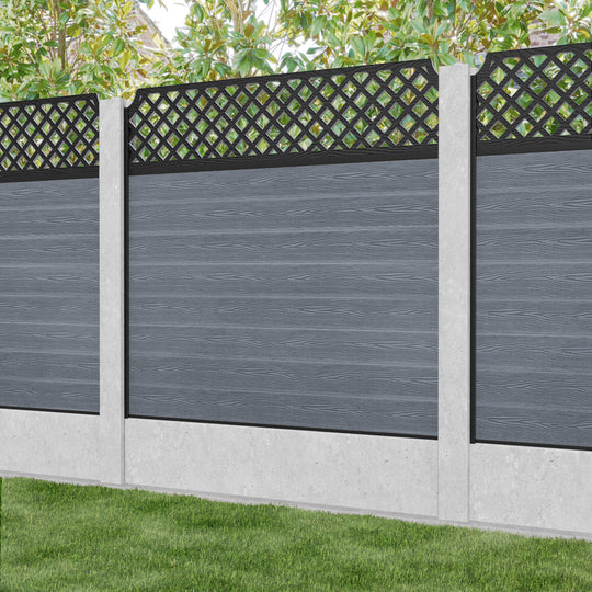 Classic Regal Hive Fence Panel - Anthracite - for existing concrete posts
