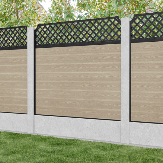 Classic Regal Hive Fence Panel - Light Oak - for existing concrete posts