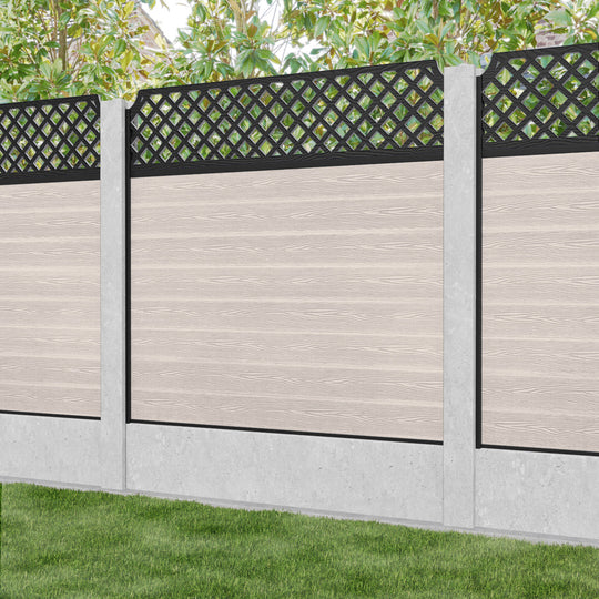 Classic Regal Hive Fence Panel - Mid Stone - for existing concrete posts