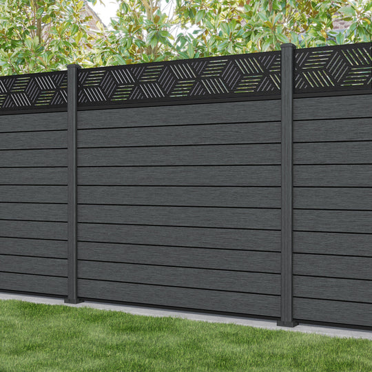 Fusion Cubed Fence Panel - Dark Grey - with our composite posts