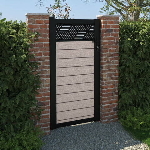 Fusion Cubed Pedestrian Gate - Mid Stone
