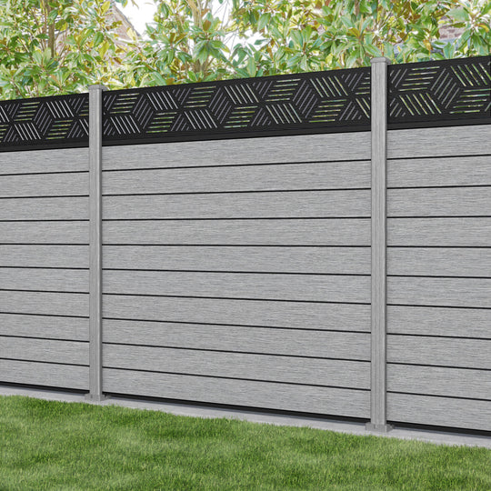 Fusion Cubed Fence Panel - Light Grey - with our composite posts