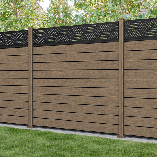 Fusion Cubed Fence Panel - Teak - with our composite posts